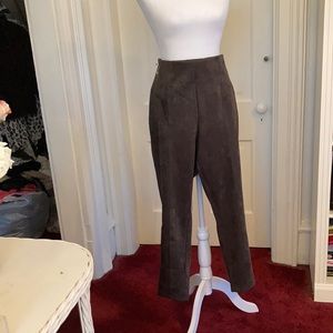 Gorgeous olive green suede slacks, size XL NWT